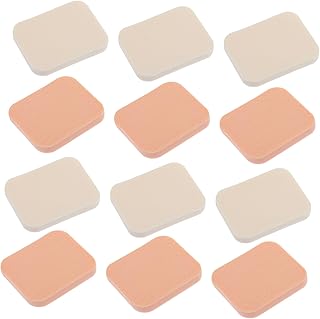 12piezas Borlas De Maquillaje Cómodas Para Niñas Color Blanca Esponja Cosmética De Maquillaje Pequeña