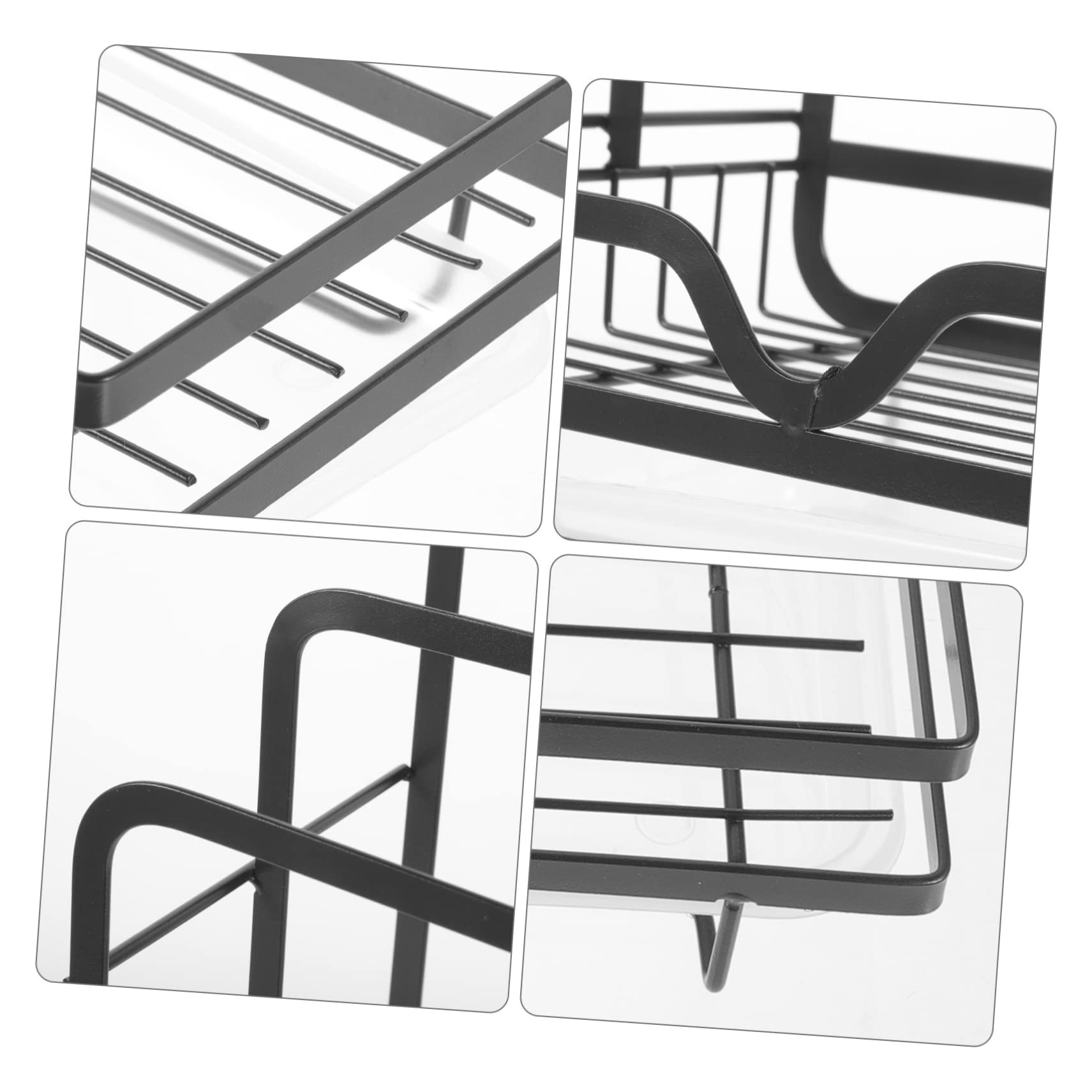 Cabilock Soporte Escurridor de Esponjas y Paños de Cocina, Organizador Metálico de Pared para Fregadero y Cocina, Negro