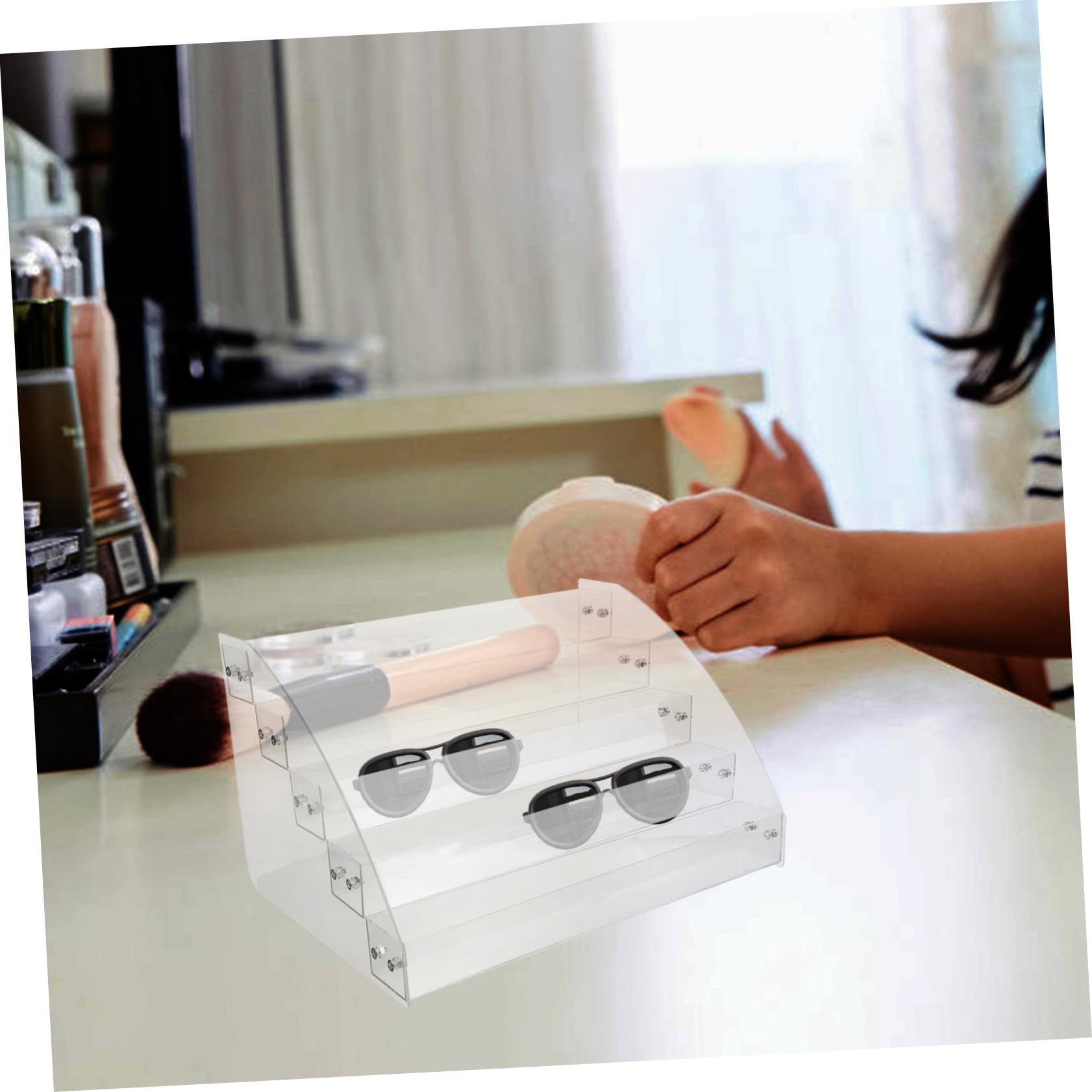 TOPBATHY Espositore Occhiali da Sole in Plastico a 5 Livelli Multiuso