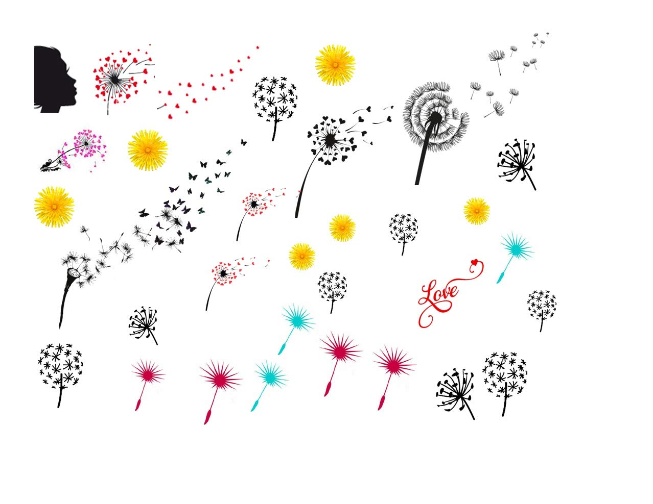 Dandelion Flower Collections (Dandelion Nail Decals Art)