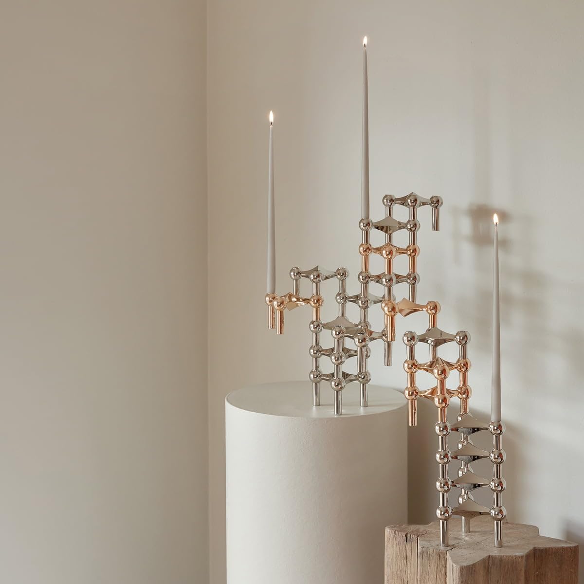 Stoff Nagel Taper Candles by Ester & Erik 36010 Paraffin Wax in Black, Burning Time Approx. 3.5 Hours, Drip-Free, Pack of 6