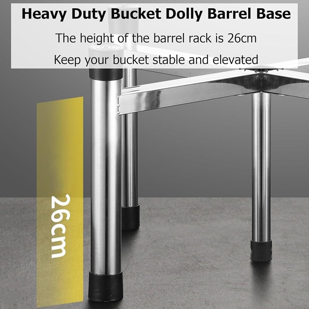 Soporte de barril resistente, base elevada de acero inoxidable para cubos y hogueras, soporte duradero para contenedores de alimentos, estructura estable versátil para uso en exteriores