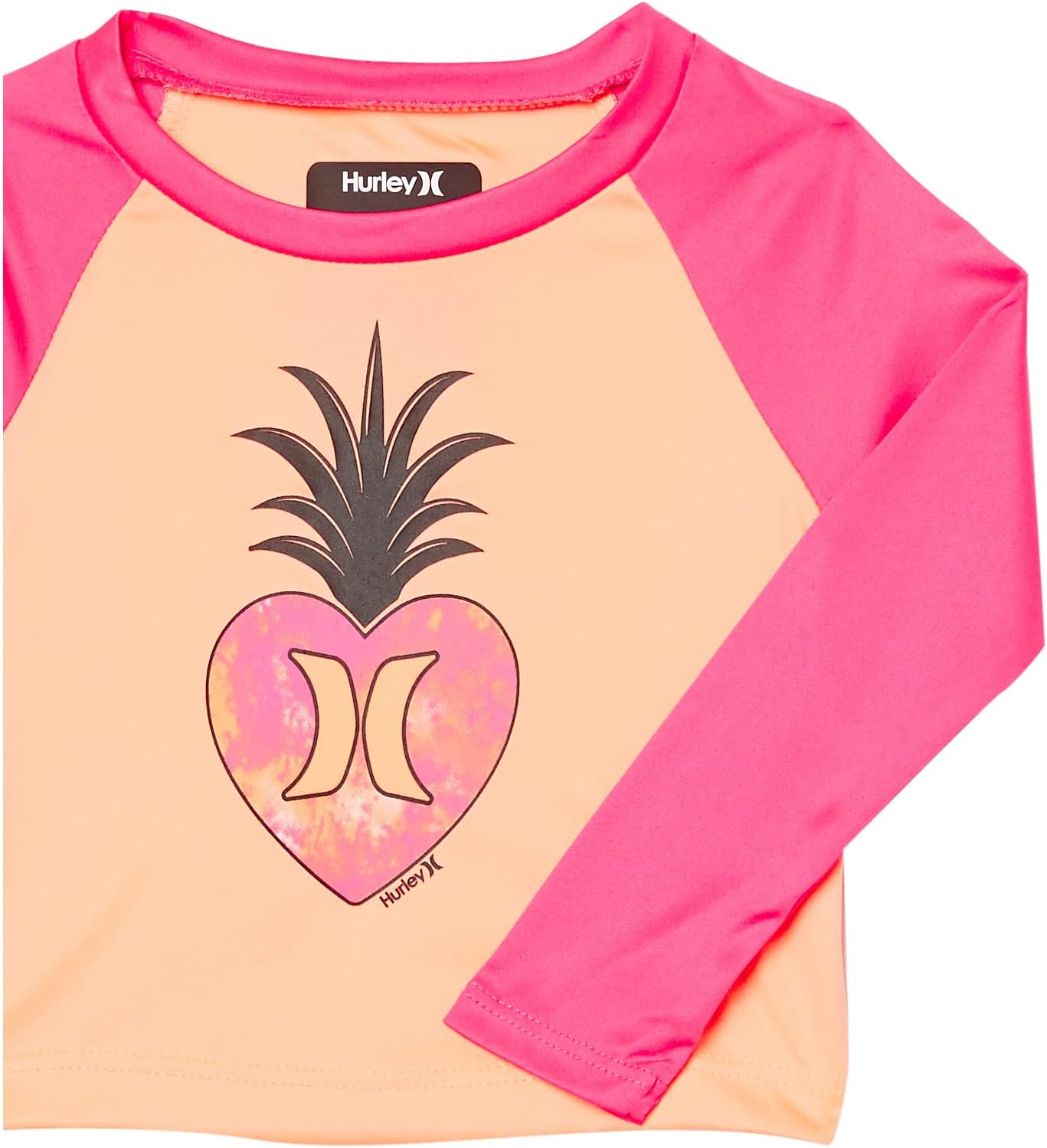Hurley Baby Girls' Long Sleeve Rash Guard and Hat 3-piece Swimsuit Set