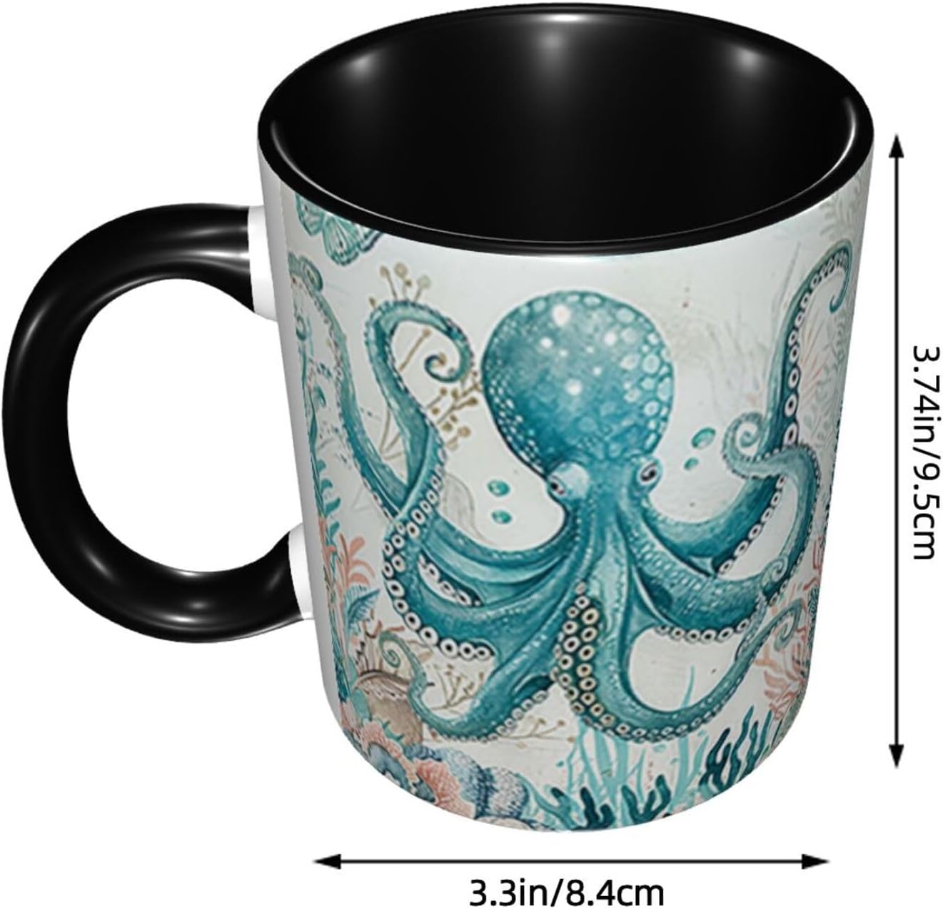 Octopus Coffee Mug Funny Ceramic Tea Cup With Handle Dishwasher Microwave Safe for Women 11oz Porcelain Mugs - Image 2