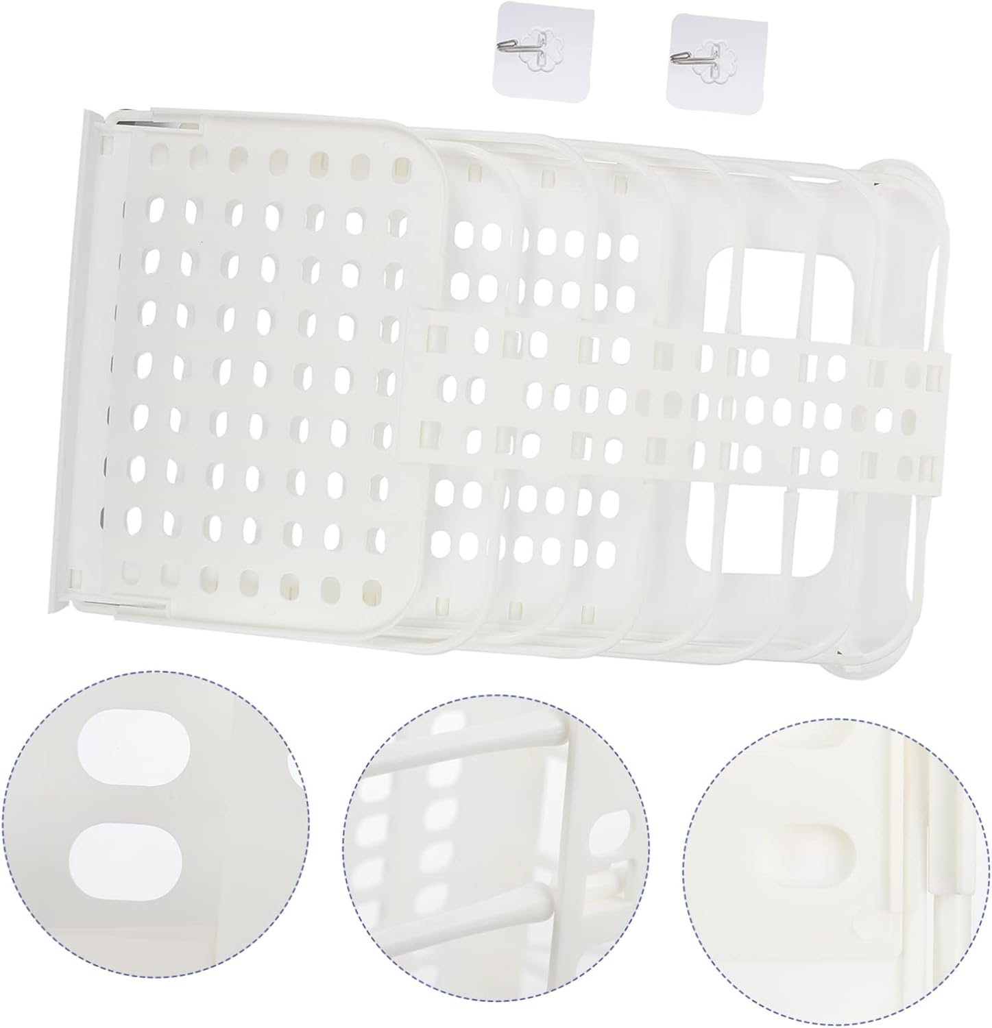 VICASKY Foldable Dirty Clothes Basket with Breathable Mesh Wall Mounted Laundry Storage Hamper for Bathroom and Spacious and Multifunctional Organizer with Handle for Easy Hanging