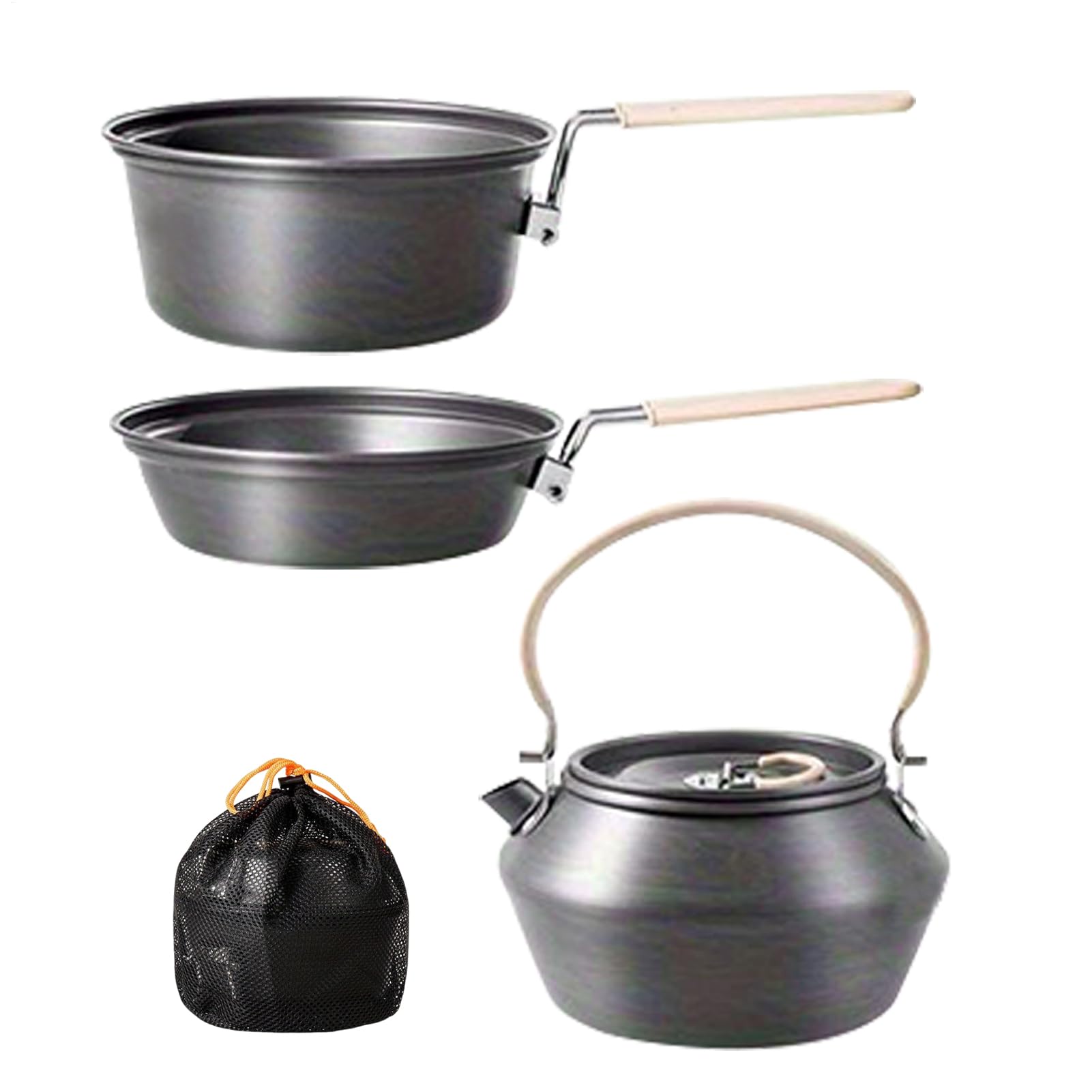 Plecakowy zestaw kuchenny Patelnie, Garnki do Duszenia, Sprzęt Turystyczny | Kempingowy zestaw patelnia czajnik Outdoor, Wędrówki, Wędkarstwo, Polowanie, Piknik, Grill, Survival,