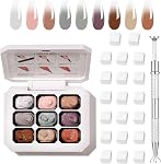 Professional Gradient Painting Gel, 9 Colors Ombre Gel Nail Polish With 100PCS Nail Sponges & Grabbing Pen Soft And Easy To Shoot For Acrylic Nails And Natural Nails ,French Manicure DIY Nail Art (A07)