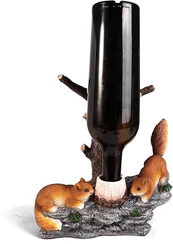 Miniatura 7 de Spingwind - Soporte para botellas de vino de ardilla, soporte de vino de mesa de ardilla de jardín, ideal para regalo de inauguración de la casa