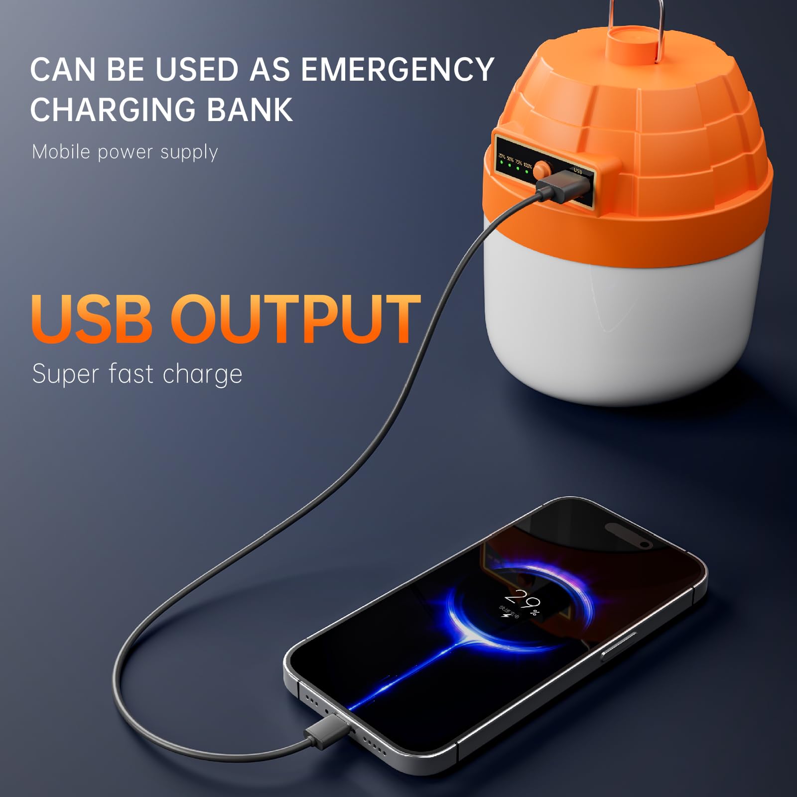 Lanterne de camping LED portable rechargeable, 3000 lm, 10 000 mAh, lumières de tente LED pour camping, lampe de camping étanche essentielle pour randonnée, camping, panne de courant ouragan