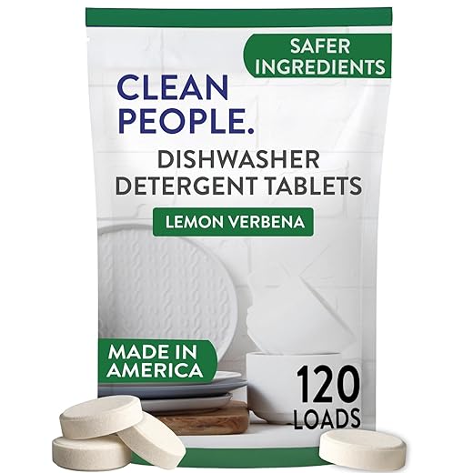 The Clean People Dishwasher Tablets - Cuts Grease & Rinses Sparkling Clean - Residue-Free - Phosphate Free Dishwashing Tablets (120 Count, Lemon Verbena)