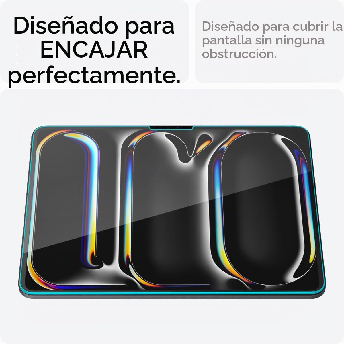 Spigen Glas.tR EZ Fit Protector de Pantalla para iPad Pro 13 Pulgadas (M5, 2025, 8.ª generación; M4, 2024, 7.ª generación), 1 Unidad, Dureza 9H, Fácil Instalación, Alta Definición