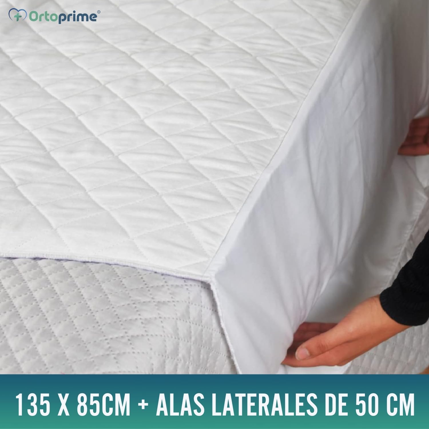 OrtoPrime Empapadores Cama Adultos LAVABLES 135 cm - ABSORBENTE 4,5 Litros – Grande - PROTECTOR Colchón Impermeable - Reutilizable 400 Lavados