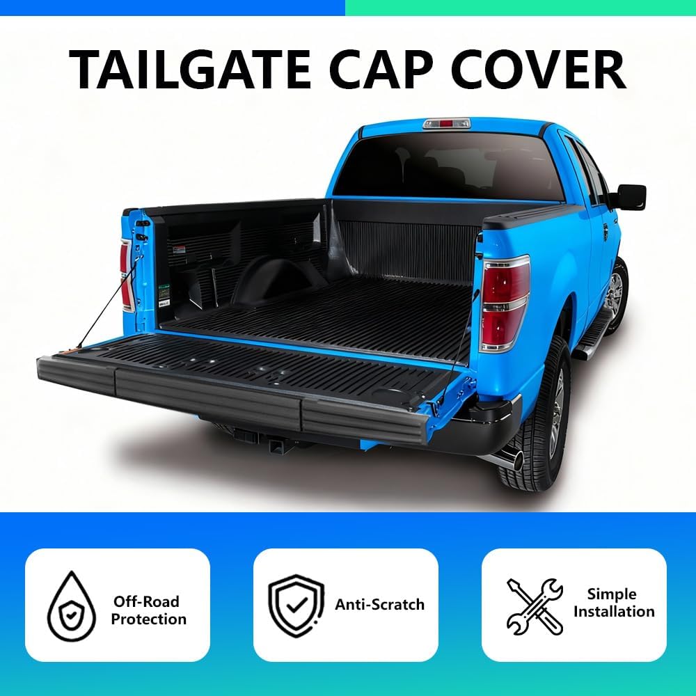 G-PLUS Rear Tailgate Flex Step Cap Cover Compatible with Ford F150 2009-2014 9L3Z-9941018-AA 9L3Z-9941019-AA Passenger & Driver Side Moldings