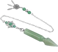 Vista 12 de Rockcloud Péndulo colgante de piedra de cristal en forma de flecha para radiestesia adivinación chakras reiki meditación curativa, amatista