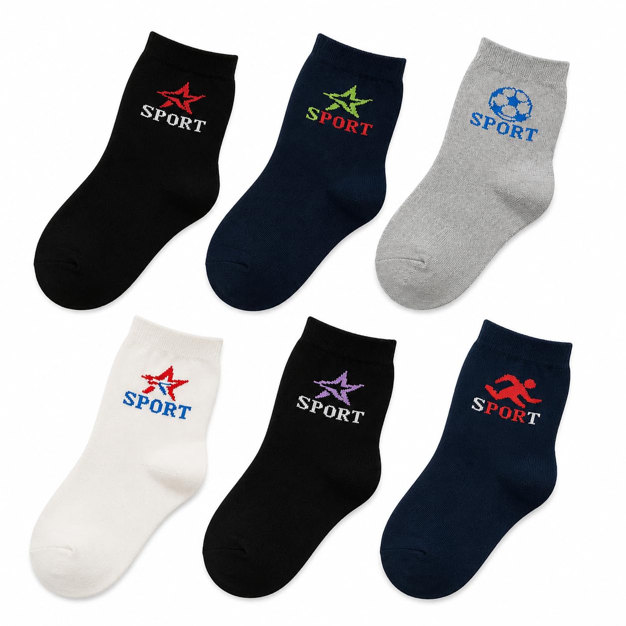 Trendy 6 Pairs Sports Solid Ankle Length Socks For Men & Women, Multicolor, Pack Of 6, Free Size-picture-52