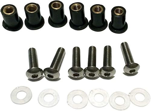Miniatura 3 de Kit de tornillos para parabrisas de motocicleta, 6 piezas MotorToGo de acero inoxidable para parabrisas 2005 Ducati 749