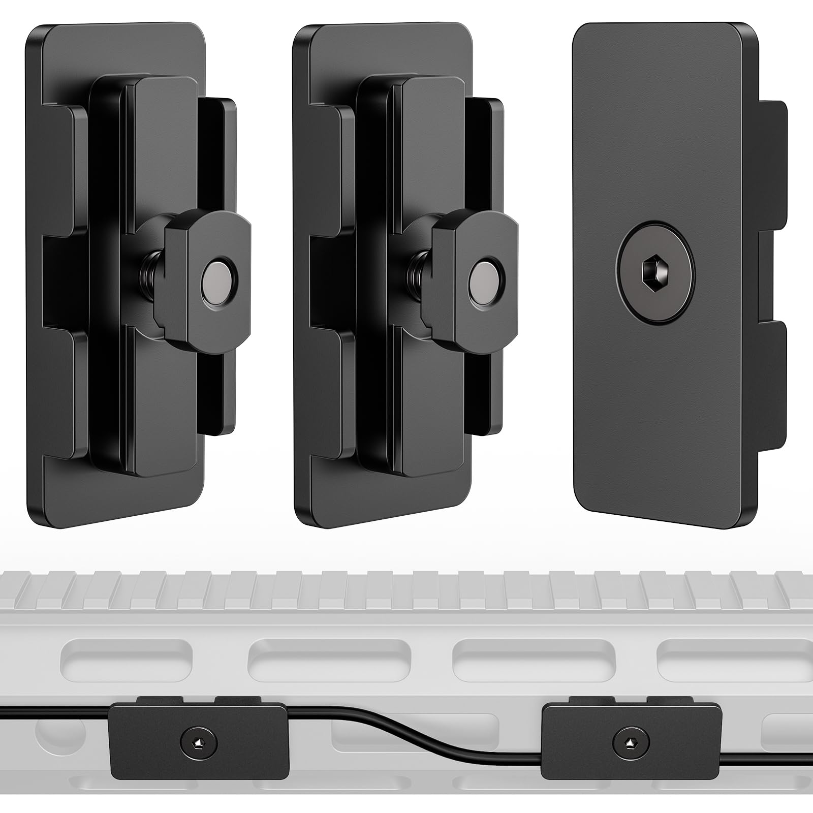 CVLIFE 3 Pcs Pressure Switch Cable Guides Management Compatible with Mlok, Light Pressure Switch Cable Clips, Flashlight Wire Clips