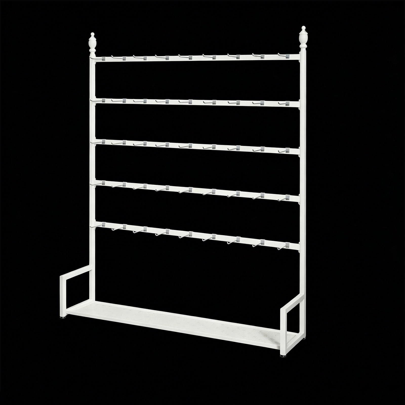 sunbiaouk Floor-standing Socks Storage Organizer, 5-Tiers Metal Storage Rack, Tie Racks, Necklace Organizer for Rings, Bracelets, Sunglasses & Socks(White,27.55in)