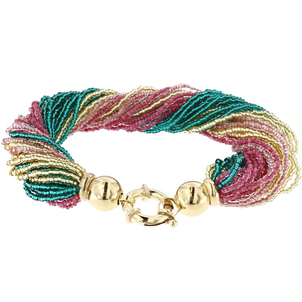 VenetiaurumVenetiaurum - Multi-strand Torsade Bracelet in Glass and 925 Sterling Silver - Made in Italy Certified Jewel