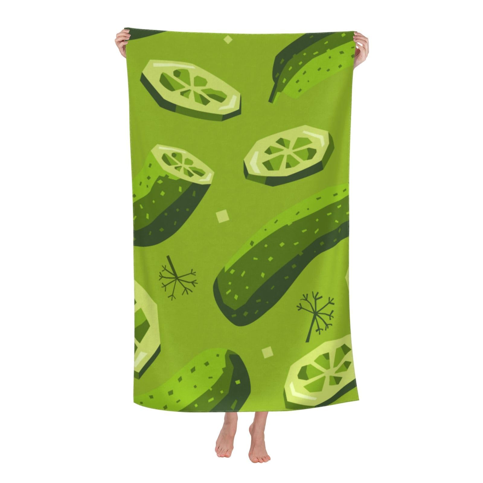 LSRCPD Beach Towel Pickles and Dill Microfiber Beach Towels Blanket Oversized Tropical Big Extra Large XL Pool Towels Quick Dry Sandproof for Women Girls Kids