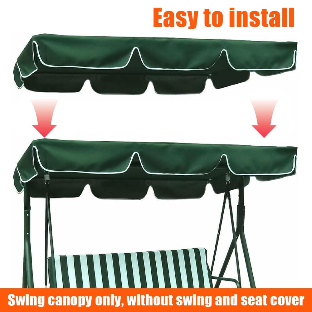 Toldo De Repuesto Para Silla Columpio 164x114cm 195x125cm Cubierta Superior Para Columpio De Jardín Exterior, Techo Recambio Balancin Para Patio(Black,77x49in-195x125cm)