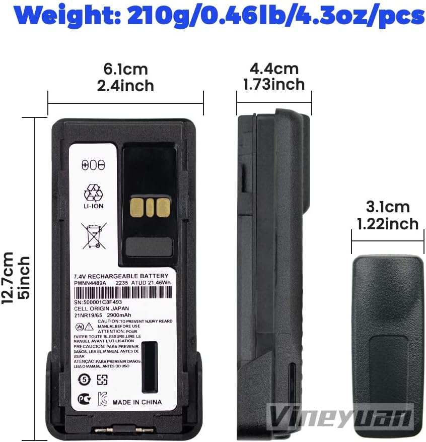 2900mAh PMNN4489A Li-ion Battery for GP328D+ GP338D+ P8668I APX900 DGP5050E DGP5550E DGP8050E DGP8550E DP4801E XIRP8600I Radios Rechargeable Battery