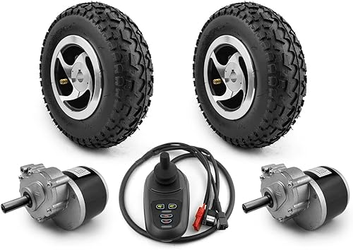 L-faster Rueda dual de 9 pulgadas 120 RPM 24V 250W cepillado engranaje motor kit para golf eléctrico llevar jardín herramienta carretilla carro