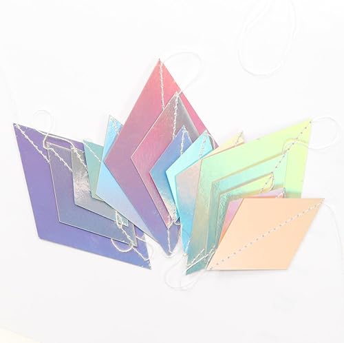 Miniatura 5 de Guirnalda holográfica iridiscente de decoración de fiesta de discoteca  52 pies para despedida de soltera para baby shower, suministros de