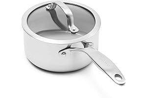 GreenPan Venice Pro Tri-Ply Stainless Steel Healthy Ceramic Nonstick 1.6-Quart Saucepan with Lid