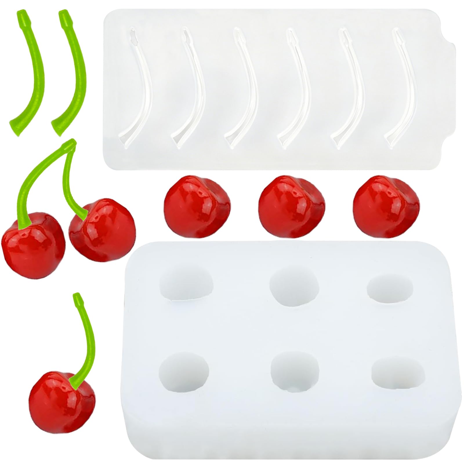 2 PCS Cherry Silicone Molds 6 Cavity Cherry Silicone Mold for Chocolate