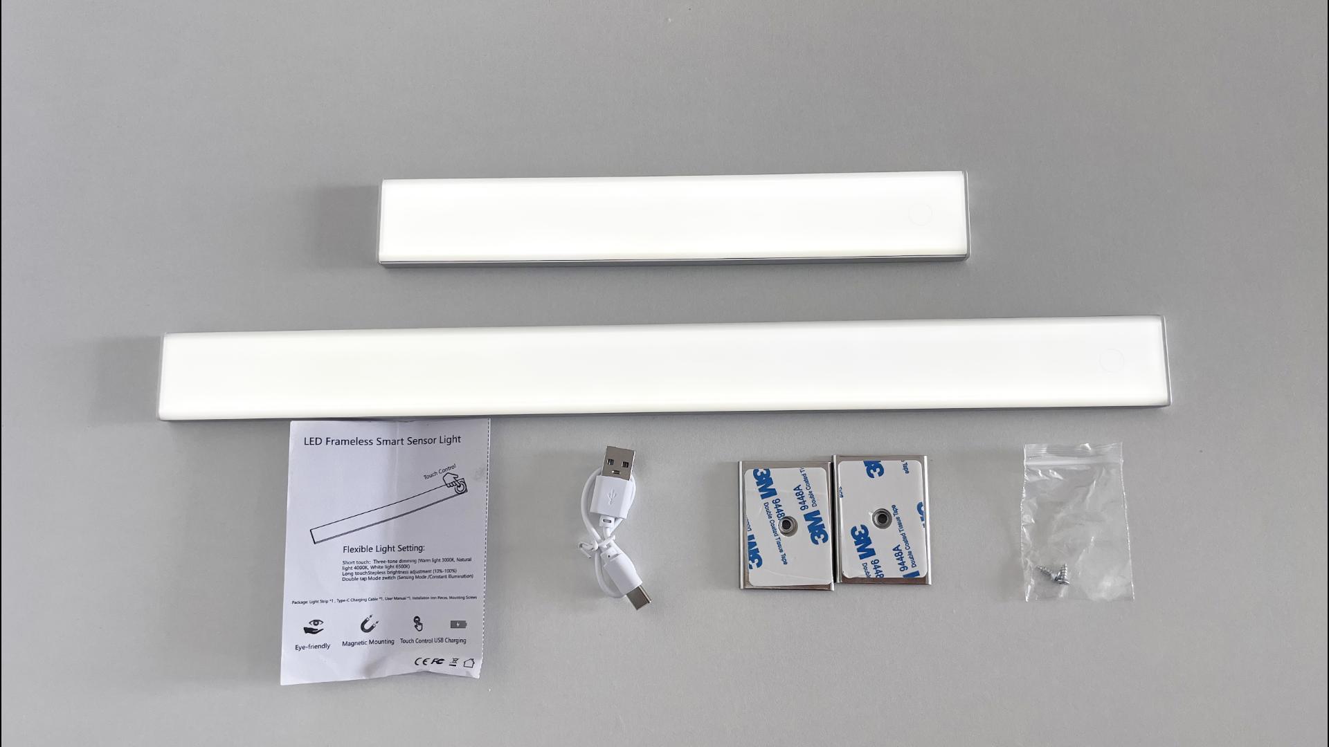 Image of 9.5 inches Full Screen Bright Motion Sensor Light Indoor, Rechargeable Touch Control Under Cabinet Lights, LED Under Cabinet Lighting for Kitchen Cabinet Closet Stairs
