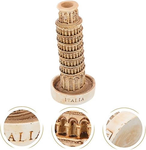 Miniatura 7 de Mini torre inclinada de Pisa modelo estatua de resina para pecera, acuario, mesa de arena, casa de muñecas, decoración de macetas para suculentas