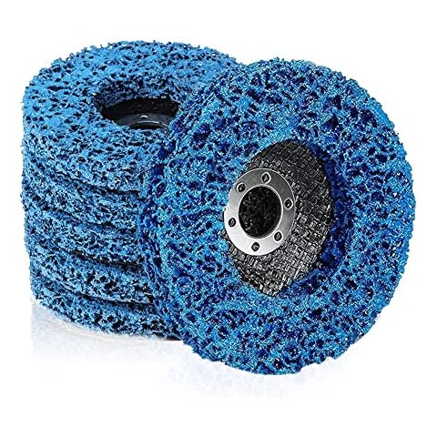 BURNTOP 6PCS Strip Discs Stripping Wheel 115mm 4.5inch Durable Poly Paint Removal Disc For Angle Grinder Clean and Remove Paint Coating Rust Welds Oxidation (Blue) Cover