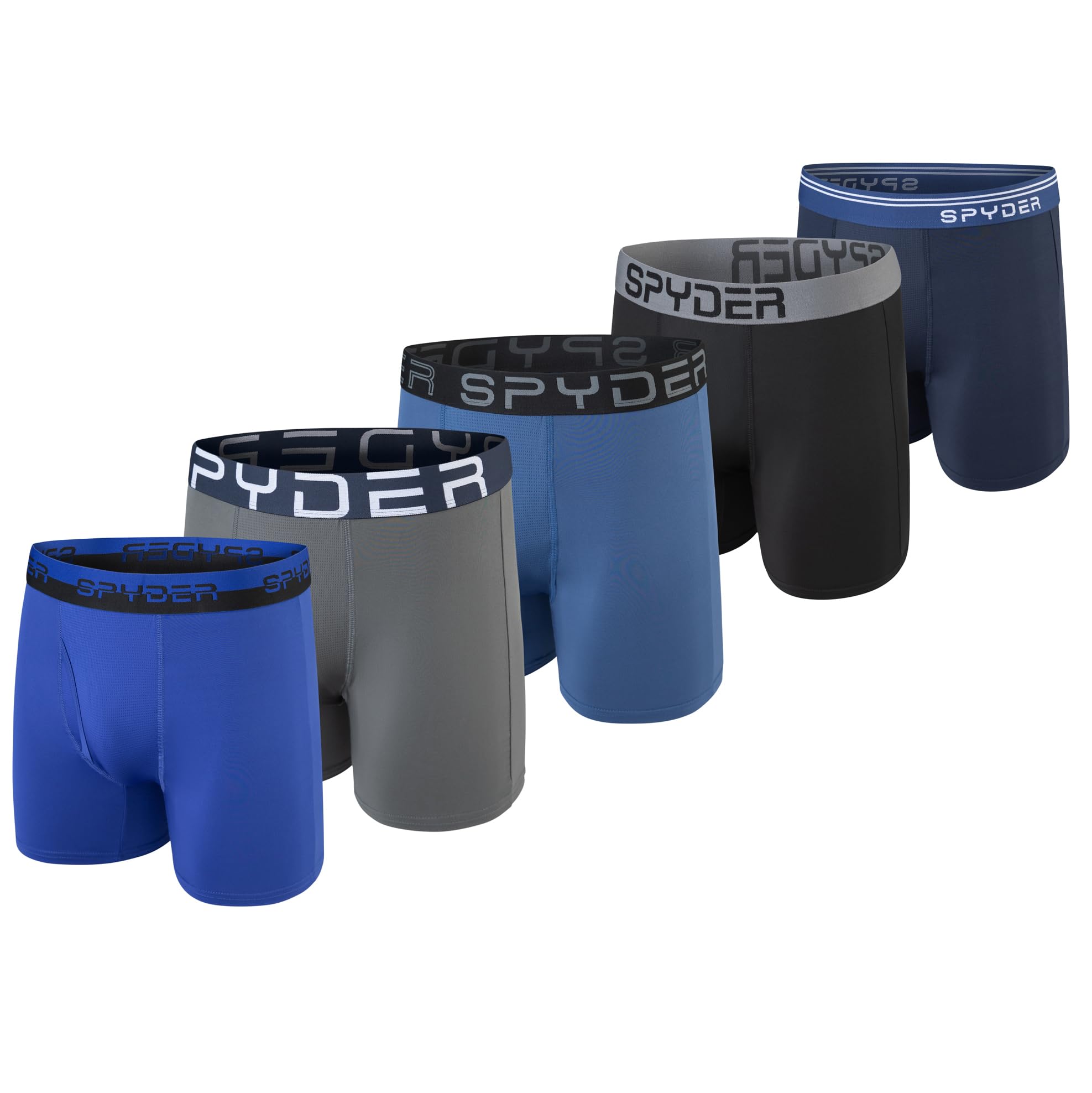 Spyder Mens Boxer Briefs Poly Spandex Performance Front Pro Mesh Cooling Panels Underwear