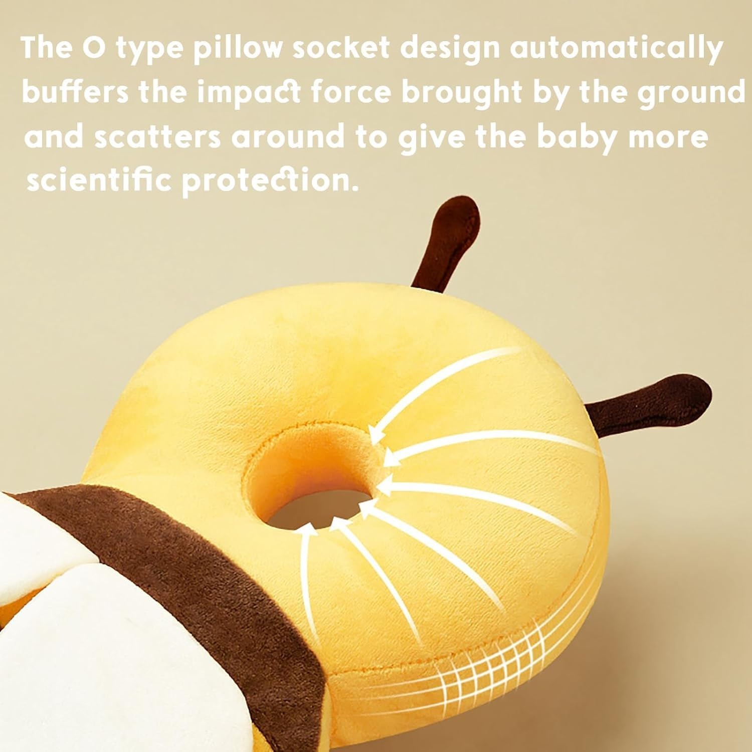 Mochila protectora de cabeza de bebé para niños pequeños, protección de la cabeza para que el bebé gatee, camine y caiga hacia atrás, cojín de aterrizaje suave