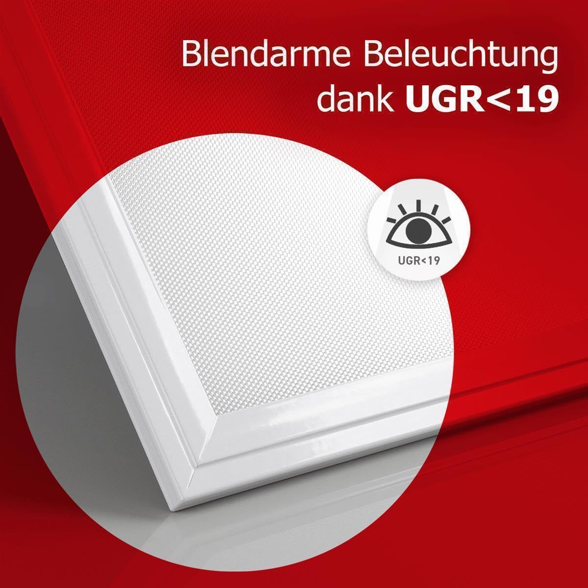 LED Panel 62x62 Tageslichtweiß 6000K 36W UGR<19 blendarm Rasterleuchte