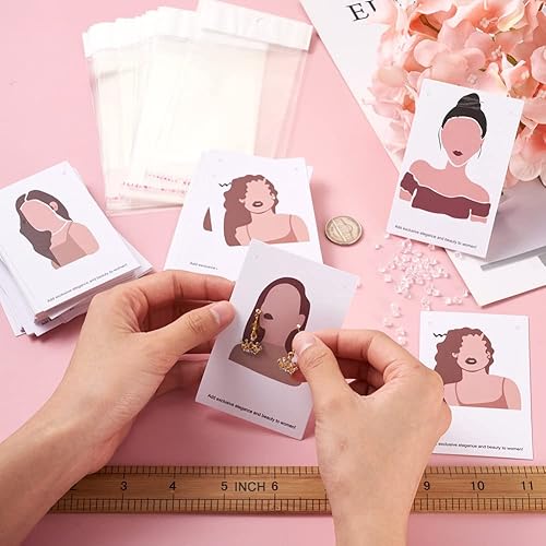 Miniatura 4 de Mega Pet 70 piezas de aretes y collares, tarjetero de 7 estilos para mujer, diseño de joyería, tarjetero, papel colgante con 70 tuercas de oreja y