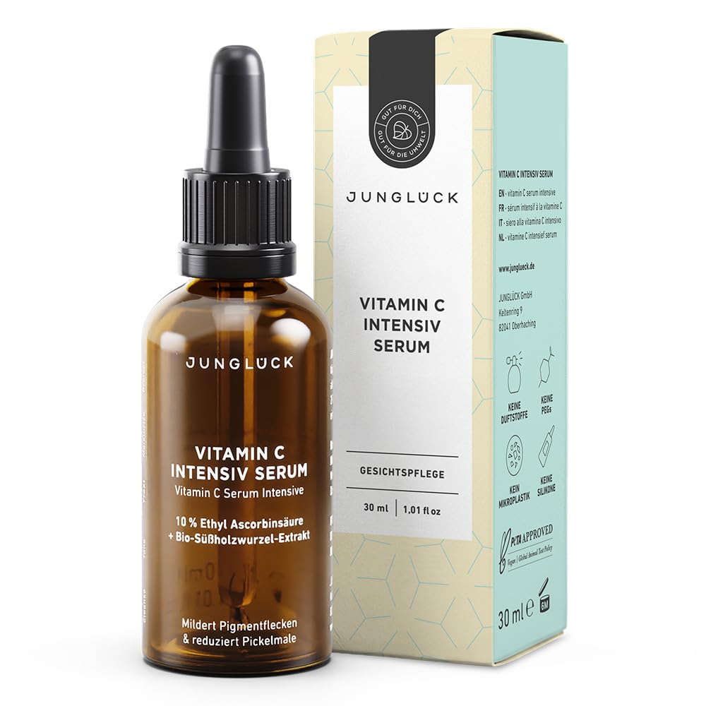 JUNGLÜCK Vitamin C Intensiv Serum – Hochdosiertes Well Aging Gesichtsserum