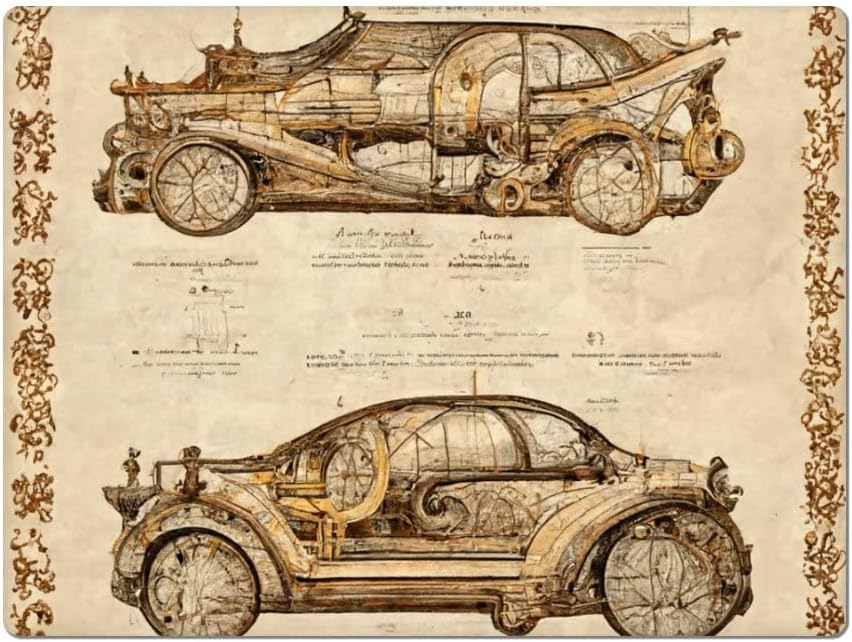 Auto Parts Car Magnet 2 PCS - Drawing Car Magnet - Vintage Sticker