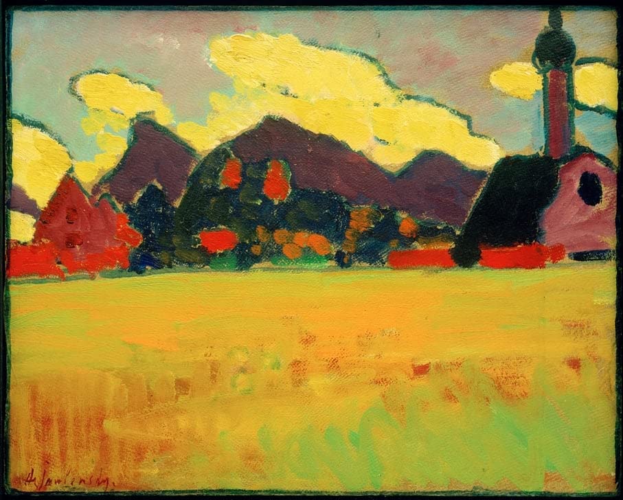 Peinture sur Toile Murnau par Jawlensky - Tableaux Nordiques de Décoration 60x90cm