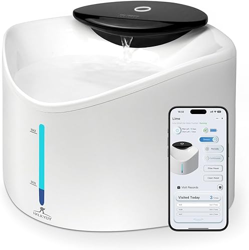 Fuente de agua inteligente para gatos, fuente automática para beber mascotas de 2.5 litros con sensor de radar, control de aplicación, filtración