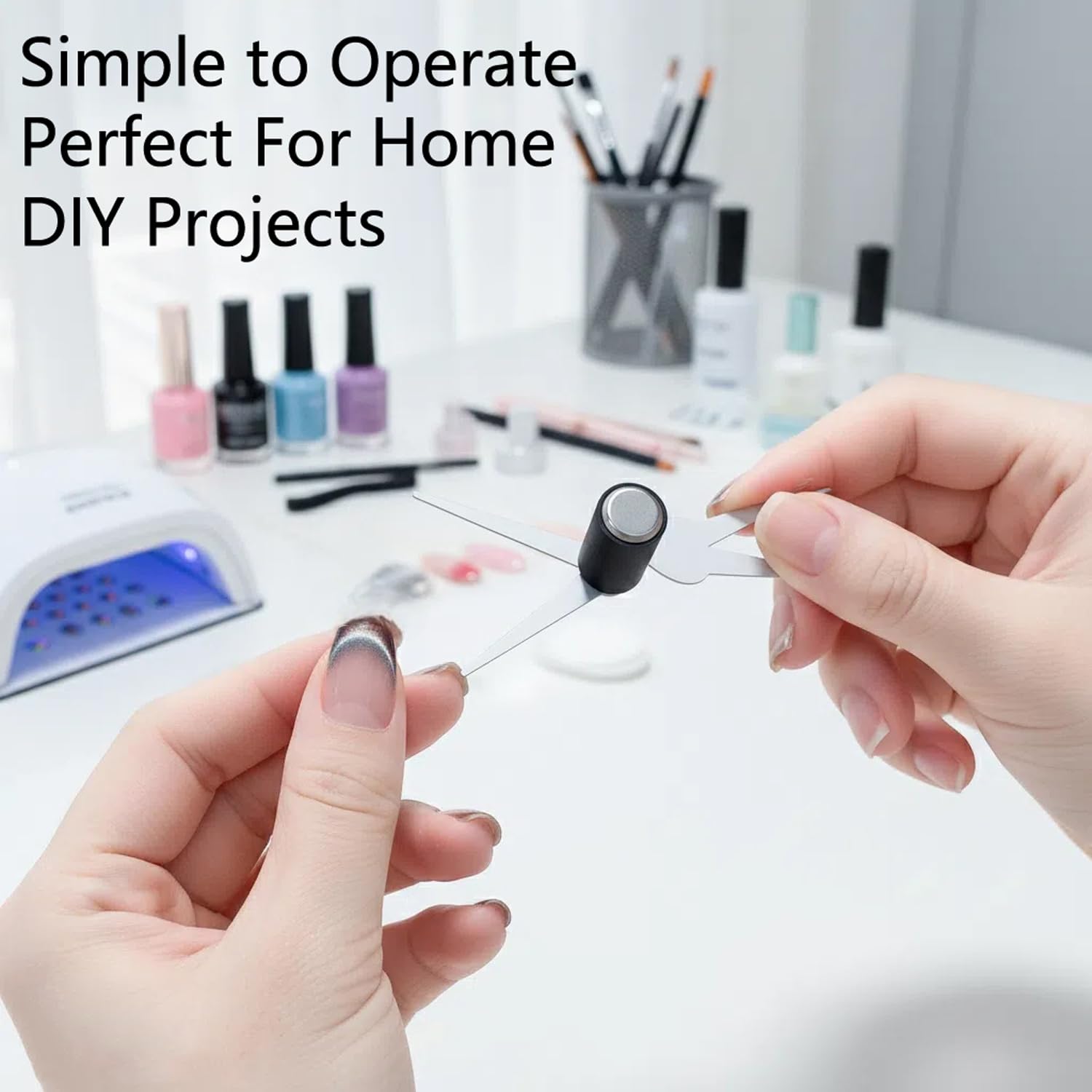 Cat Eye Nail Magnet for Nails Set,Double-head French Nail Magnet Tool,Strong Cat Eye Gel Nail Polish Magnet,2 in 1 Cat Eye Nail Magnet for French Effect,Perfect for DIY or Nail Salon