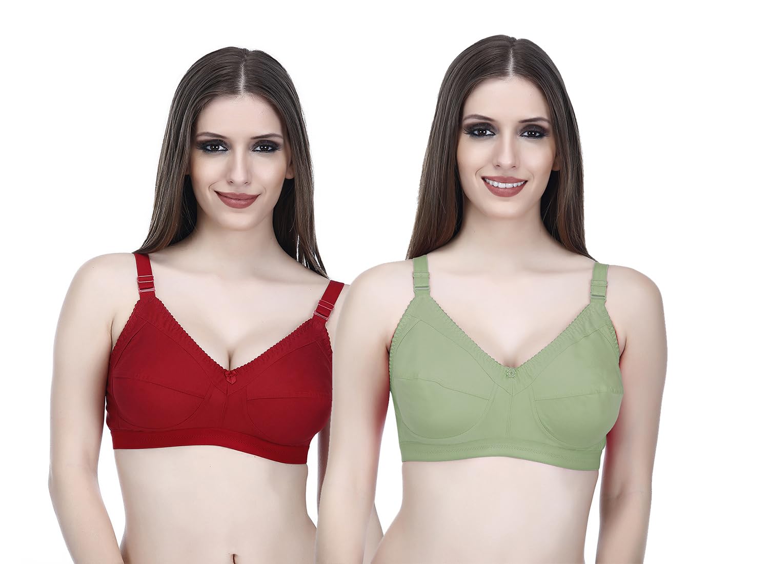 elina Women's Full Coverage Cotton Hosiery Solid Bra (Dove_Setof2bras)-picture-32