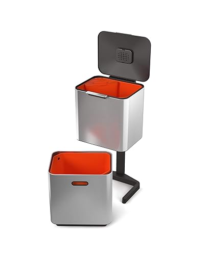 Miniatura 5 de Joseph Joseph 30060 Intelligent Waste Totem Max - Basurero de cocina y unidad de reciclaje con contenedor de compostaje, 60 litros16 galones, acero