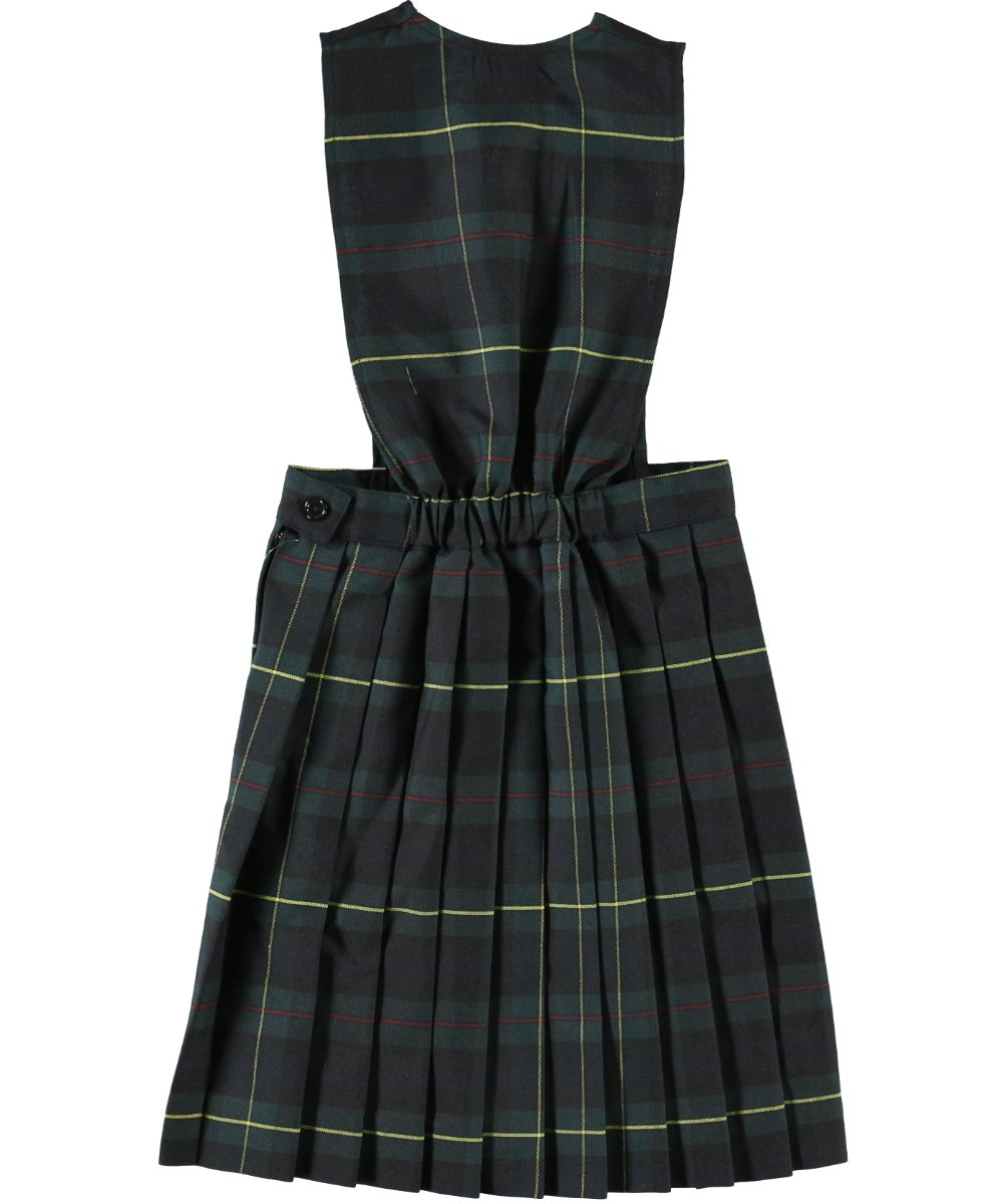 Pleated Jumper Burgundy Plaid Uniform Jumper Cookie's Little Girls' Slit  Neck Jumper (Sizes 6X)
