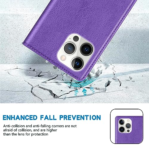 Image of ZZXX for iPhone 13 Pro Max Wallet Case Strong Magnetic 6.7 inch,Purple