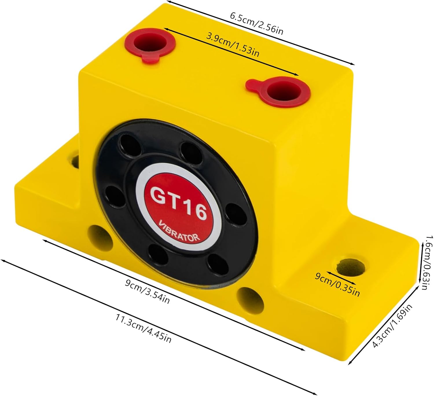 GT16 Pneumatic Air Turbine Vibrator, High Speed Pneumatic Air Rotary Vibrator, Industrial Pneumatic System Components Turbine Vibrators with Muffler, Noiseless Industrial Vibrator