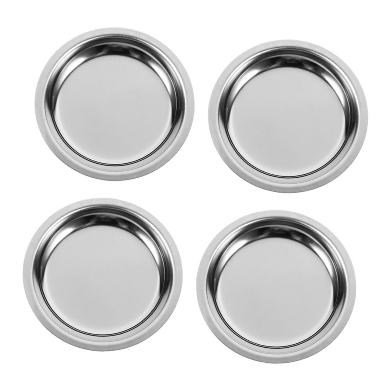 VINTORKY 4pcs Metal Tea Bag Coaster Tea Strainer Tea Cup Saucer for Home Bar Restaurant