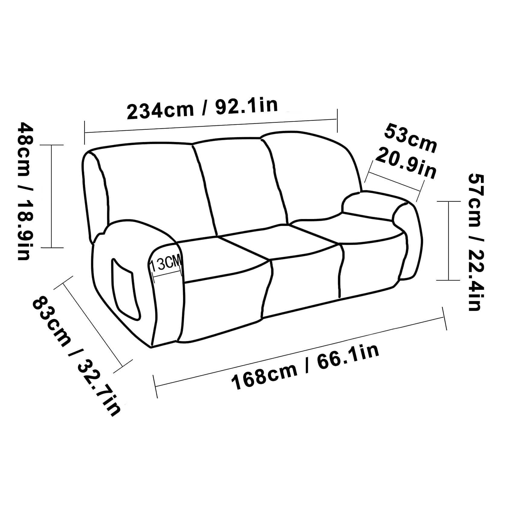 Fodera elasticizzata in peluche per sedia reclinabile con tasche, per sedia elettrica da 1 posto, protezione per divano per soggiorno, beige, 3 posti, 8 pezzi e facile da pulire