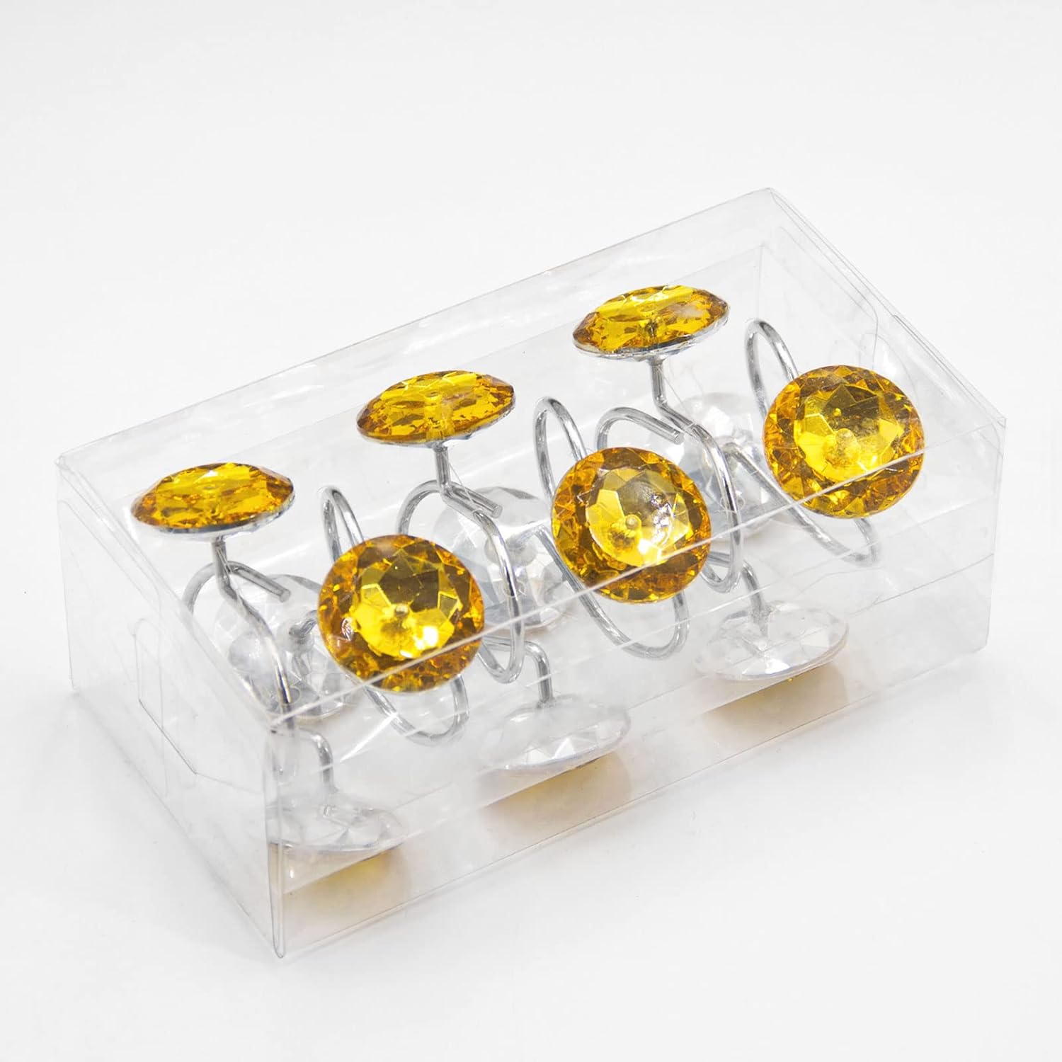 Gibelle Diamond Shower Curtain Hooks Set of 12, Bathroom Curtain 72" W x 72" L